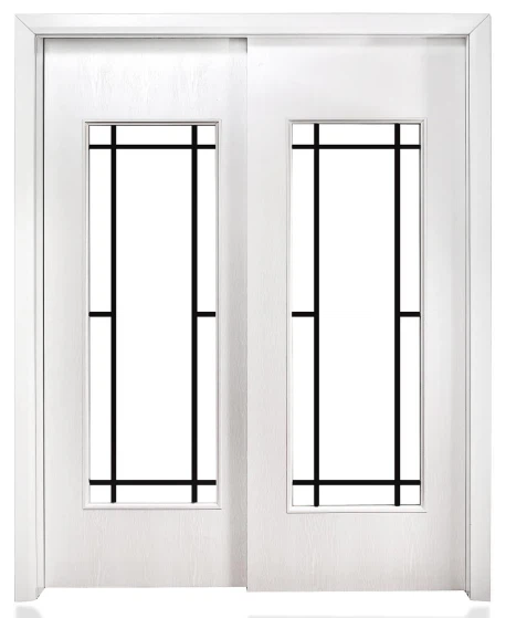 Rot-resistant Sustainable PVC Painting Glass WPC Interior Door For Bedroom Hotel